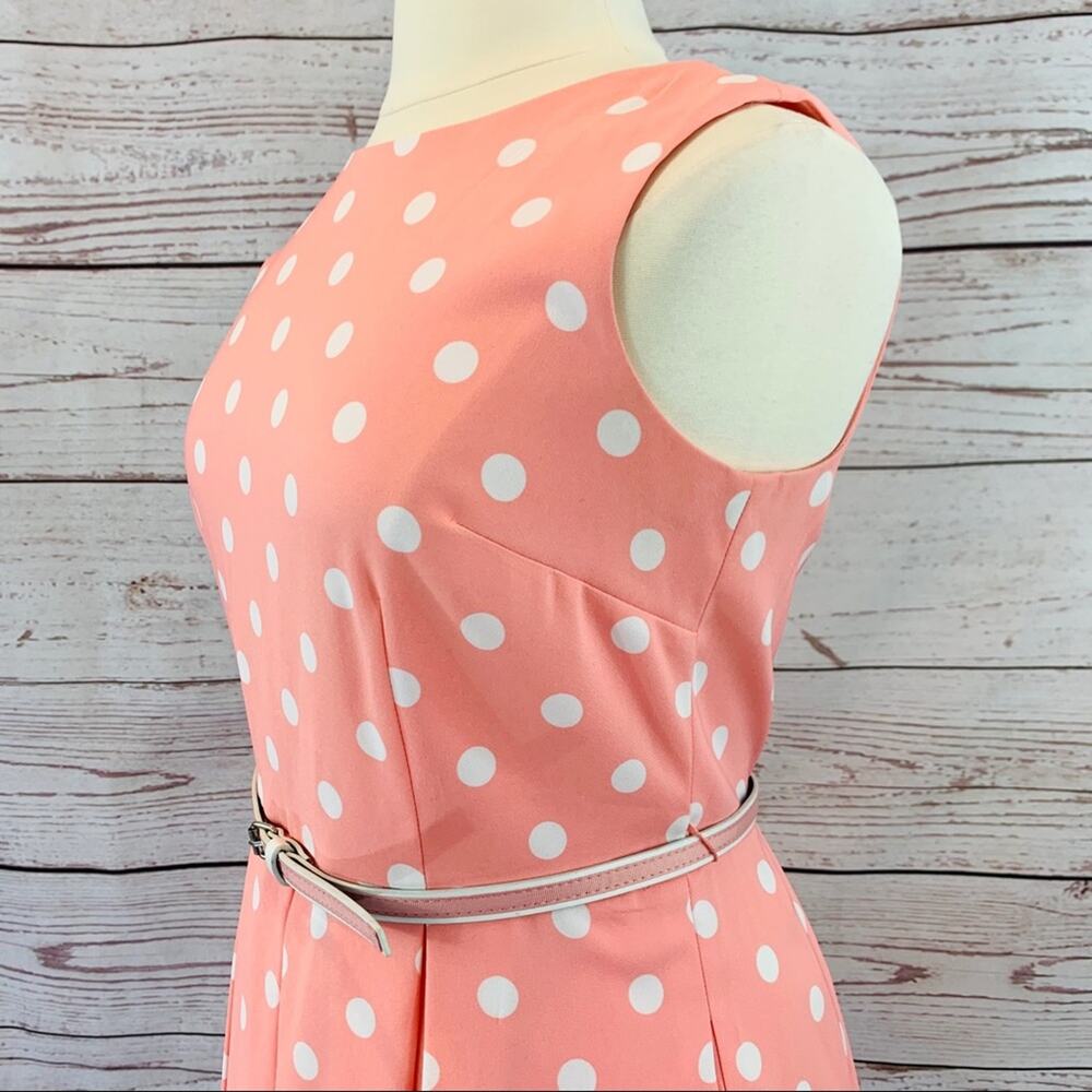 Madison Leigh peach and white dot with belt dress - Picture 5 of 12